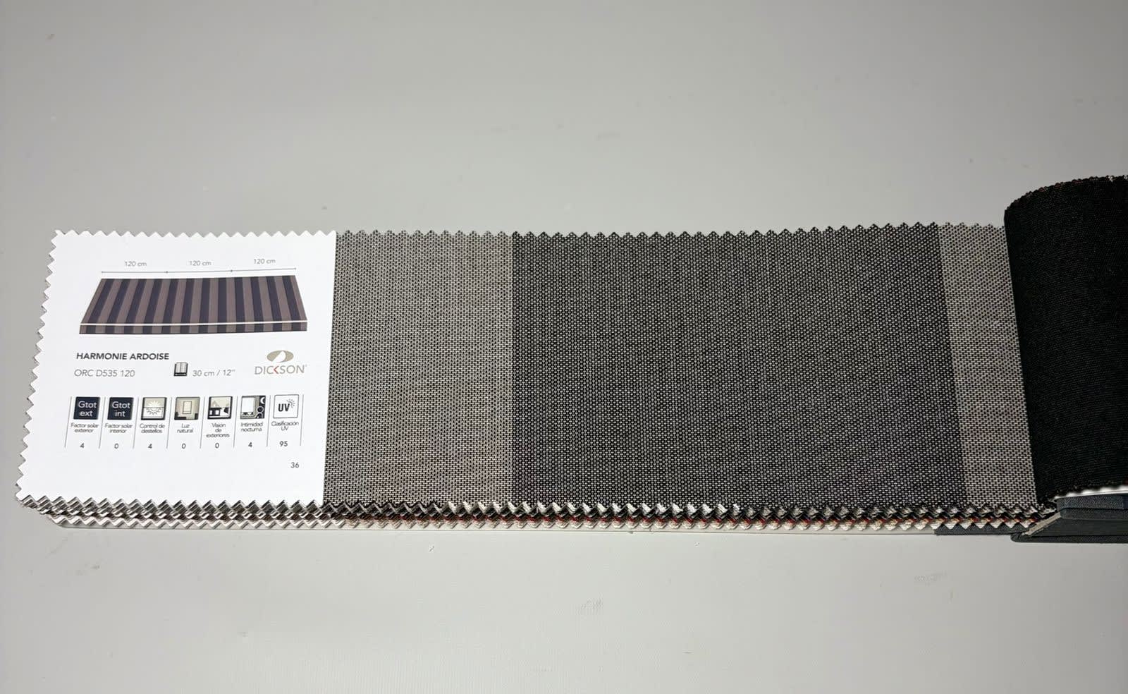 muestra de lona rayada